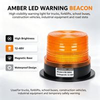 Feux de signalisation clignotants à LED avec logo personnalisé, 12-48V, ambre, magnétiques, pour camion, chariot élévateur, autobus scolaire, OEM Ly