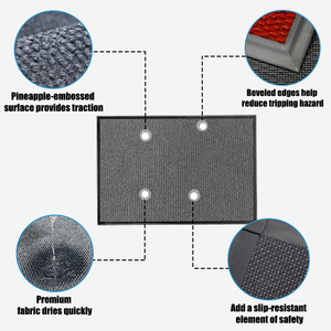 Estera multiusos resistente con respaldo de PVC para puerta delantera, estera bereber lavable antideslizante resistente alfombra para atrapar suciedad - Product Image 3