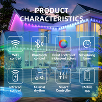 Lumière extérieure permanente principale RGBIC DC24V Smart APP Control DIY Christmas Halloween Decoration Permanent Outdoor Eaves Light
