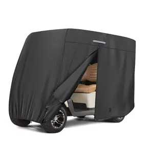 Golf Cart Accessories Waterproof Polyester Oxford Zipper and Reflective Design Golf Cart Rain Cover