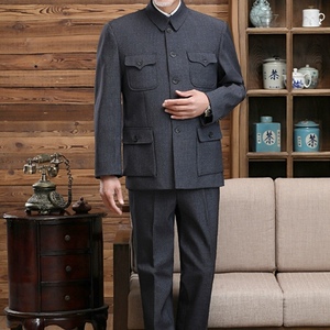 Costume de performance pour <span class=keywords><strong>homme</strong></span> Printemps/Automne Costume Zhongshan Blazer et pantalon multi-poches Ensemble 2 pièces Sehe Fashionbisou - Product Image 1