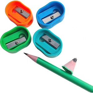 Taille-crayon manuel en plastique coloré multifonction de haute qualité avec couvercle pour l'école et le bureau, tailles standard - Product Image 2
