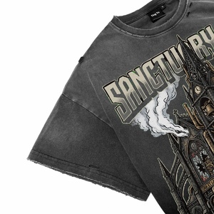 T-shirts en coton pour hommes de qualité supérieure, effet délavé, coupe oversize, personnalisés, style rétro, impression DTG, décontractés et respirants - Product Image 3