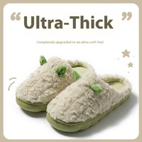 Nouvelles pantoufles d'hiver pour femmes KJ 2026, nouvelles pantoufles en coton mignonnes à motif de dessin animé, pantoufles chaudes antidérapantes en peluche, chaussures d'hiver pour la maison