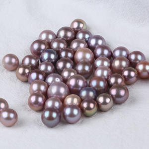 Perlas de Agua Dulce Redondas Edison Blancas y Moradas de 12-16 mm de Zhuji, Sueltas para Hacer Joyas, Collares, Pulseras y Pendientes - Product Image 2