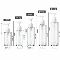 Distributeur de savon liquide 50ml 60ml 100ml 120ml avec pompe bec de canard, flacon vide en PET pour shampoing et gel douche de voyage, OEM