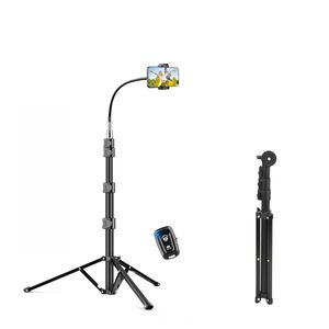 Nuevo soporte de trípode <span class=keywords><strong>para</strong></span> teléfono móvil, soporte de trípode ajustable de 77 pulgadas de alto con soporte <span class=keywords><strong>para</strong></span> teléfono <span class=keywords><strong>para</strong></span> grabación de estudio de vídeo con luz de cámara - Product Image 1