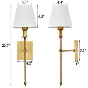 <span class=keywords><strong>Applique</strong></span> Murale Industrielle Décorative Dorée en Fer Forgé, Lumière Blanche Chaude, Ampoules Incandescentes E26, pour Maison et Bureau, Certifiée ETL - Product Image 3