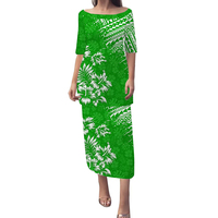 Robe polynésienne grande taille Puletasi traditionnelle île imprimée coupe confortable femmes élégante épaules dénudées plage fête porter quantité minimale de commande bas