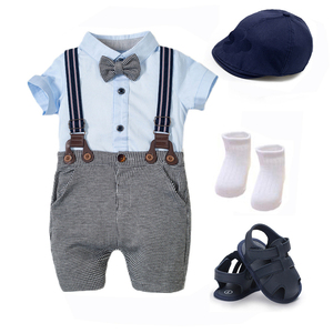 Estate ragazzi completo cappello scarpe <span class=keywords><strong>vestiti</strong></span> bambino Set papillon bavaglino neonato 7 pezzi festa di compleanno <span class=keywords><strong>vestiti</strong></span> 3 6 9 1 2 18 <span class=keywords><strong>mesi</strong></span> - Product Image 4