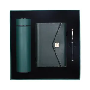 Luxury business evenlop binder notebook gift set with Stainless Steel Vacuum Cup and pen