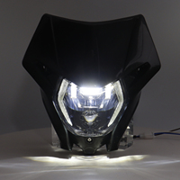 Aksesoris Enduro Supermoto Lampu Depan Motor Trail Hi/Lo Beam dengan Halo Putih Bersertifikasi E-Mark Lampu Motor Off-Road