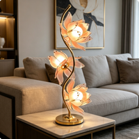 Lampe de table LED décorative vintage nordique avec commande tactile, abat-jour en verre et structure métallique, alimentation CA, culot E26, lampe de bureau de luxe