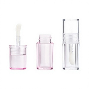 Envase de Tubo de Brillo Labial de Plástico CYG-529 en Forma Redonda, 6 ml, Transparente, con Pincel de Punta Mediana, Tubo Vacío para Brillo Labial/Lápiz Labial Líquido - Product Image 1