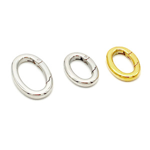 ตัวล็อคสปริงสแตนเลสขัดเงา รูปทรงวงรีหัวใจ |   ตัวเชื่อมสีทอง 18K PVD หรือสีเหล็ก สำหรับทำกระเป๋าเครื่องประดับ DIY - Product Image 3