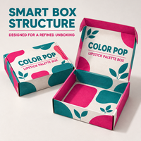 Boîte d'expédition en carton ondulé personnalisée pour l'emballage de palettes de rouges à lèvres avec impression couleur pour salons de beauté, vente au détail de cosmétiques et coffrets cadeaux