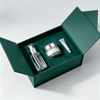 Boîte rigide pliable personnalisée avec logo en feuille d'or, luxe, en carton rigide, auto-érectrice, à double porte magnétique, avec pelliculage mat