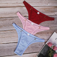 FF1717 Lingerie en coton pour femmes Strings invisibles Sous-vêtements sans couture à dos en T Anneau en forme de cœur String taille basse pour femmes