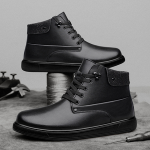 Stivali da uomo Casual <span class=keywords><strong>in</strong></span> vera pelle scarpe invernali alte di alta qualità stivaletti maschili da trekking Outdoor Sneakers da neve di lusso Botas - Product Image 3