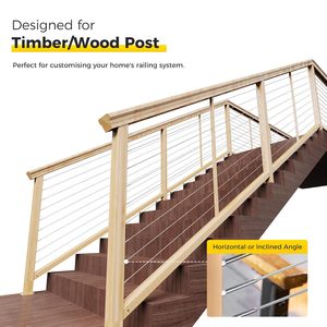 Tornillos <span class=keywords><strong>de</strong></span> unión <span class=keywords><strong>de</strong></span> acero inoxidable para cable <span class=keywords><strong>de</strong></span> 3/16 pulgadas con rosca derecha e <span class=keywords><strong>izquierda</strong></span> para postes <span class=keywords><strong>de</strong></span> madera - Product Image 3