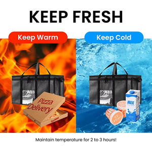 Sac isotherme portable personnalisé avec logo, imperméable, en non-tissé, en aluminium, pour la livraison de nourriture et de café - Product Image 2