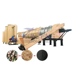 Machine de fabrication de charbon de riz biomasse four de carbonisation de coquille de noix continue horizontale de macadamia