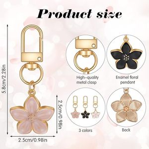 Llaveros y Abalorios Estéticos <span class=keywords><strong>de</strong></span> Flores Bonitas <span class=keywords><strong>para</strong></span> <span class=keywords><strong>Mujer</strong></span>, <span class=keywords><strong>para</strong></span> Bolsos, Mochilas, Accesorios, Colgantes, Bolsas y como Pequeño Regalo - Product Image 2