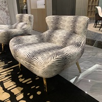 Fauteuil de salon moderne en tissu, design de luxe léger, pour mobilier de salon et de détente
