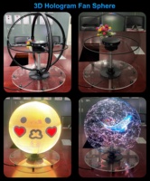 Echter 360-Grad 50cm 3D-Hologramm-Ball Mini-Sphären-Stil LED-Lüfter-Projektor Hologramm-Ball 360 °    Für Veranstaltungen und Geschäfte Feiertagsbedarf
