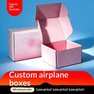 Cajas de Regalo Corrugadas Impresas Personalizadas para Ropa y Accesorios, Embalaje Estilo Avión con Tapa Abatible - Product Image 3
