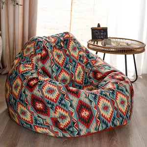 Beanbag malas sarung sofa, beanbag kursi parasut dengan belakang untuk penutup luar ruangan