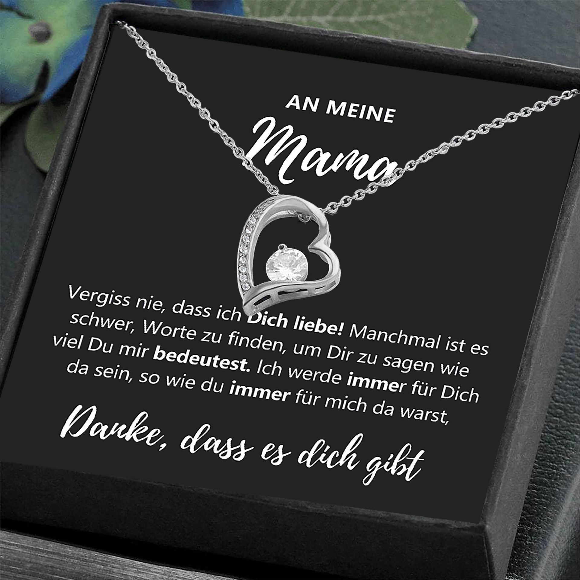 Collier en or blanc - Coffret cadeau ciel et terre cuivre-noir