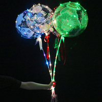 Ensemble de ballons bobo 18 pouces, vente en gros, jouet pour enfants, lanterne électronique LED, ballon lumineux, jouet, décoration de mariage, saint-valentin