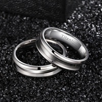 POYA Hochglanzpolierter Titan-Rohling-Ring für Inlay, 8mm 6mm 4mm, Personalisierbare Laser-Rohling-Ringe