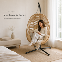 Fauteuil suspendu individuel moderne et minimaliste en acier inoxydable, type nid d'oiseau, sur pied, pour balcon, salon, patio