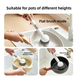 Multifunctional Liquid Dispensing Rotary Cleaning <b>Brush</b>, Non-Scratch Non-Stain Pot Scrubber for Kitchen Dishes & Cookware - Product Image 4