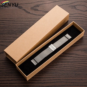 Simple fait main Montre En Cuir Boîte D'emballage Emballage Kraft Coulissante Poignet montre Bracelet Boîte - Product Image 2