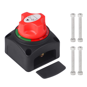 Interruptor Solenoide Tipo X con Mango Rojo, Perno M10, 300A, 12-48V, para Actualización y Modificación Automotriz - Product Image 1