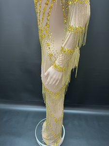 Novance Y4671 Mới Đến Dropshipping Thanh Lịch Buổi Tối Ăn Mặc 2025 <span class=keywords><strong>Prom</strong></span> Dresses Sang Trọng Thạch Vàng Tua Ăn Mặc Cho Đảng - Product Image 2