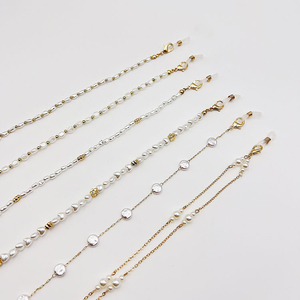 Chaîne de <span class=keywords><strong>lunettes</strong></span> de soleil en perles métalliques <span class=keywords><strong>pour</strong></span> femmes, <span class=keywords><strong>cordon</strong></span> de <span class=keywords><strong>lunettes</strong></span>, lanière de 70 cm, cadeau, collier de visage - Product Image 2