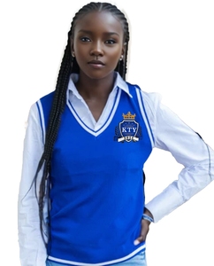 Gilet tricoté <span class=keywords><strong>sans</strong></span> manches à <span class=keywords><strong>col</strong></span> en <span class=keywords><strong>V</strong></span> personnalisé OEM, idéal pour les confréries et les associations féminines - Product Image 1