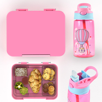 Ensemble bento en plastique chauffant pour l'école Oumeng Boîte à lunch et bouteille d'eau pour enfants sans BPA