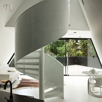Escalier en spirale moderne Tanlong en pierre naturelle pour intérieur, design en acier, escalier courbé