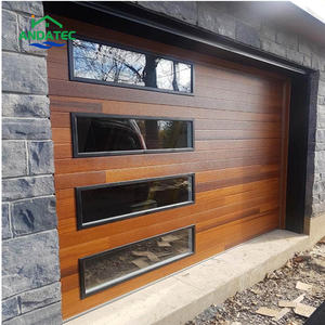 Puerta de Garaje Americana Nueva de Madera Maciza, Puerta de Carruaje de Doble Hoja, Puerta <span class=keywords><strong>Seccional</strong></span> de 8x7, Puerta Manual de Garaje con Bisagras Laterales, Puertas Plegables Deslizantes - Product Image 2