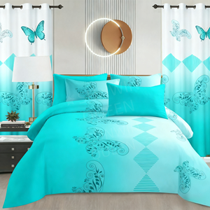 Nhà Máy Bán Buôn Tùy Chỉnh Mô Hình Mới Bộ Đồ Giường Đặt Hoa Hồng Đỏ 8 Mảnh Tấm Ga Giường Đặt Với Rèm Cửa Cho Đám Cưới Phòng Ngủ Tất Cả Các Mùa - Product Image 3