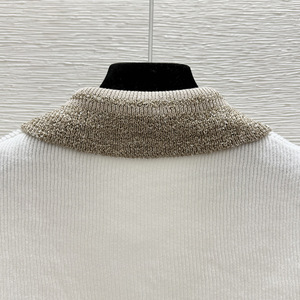 <b>Women's</b> White Woven 100% Cotton <b>Sleeveless</b> Vest <b>Cardigan</b> Polo V-Neck Casual Top Classic Old Money Outfit Outerwear - Product Image 3
