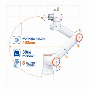 Robot collaboratif FR30, charge utile de 30 kg, portée de 403 mm, cobot à 6 axes - Product Image 5