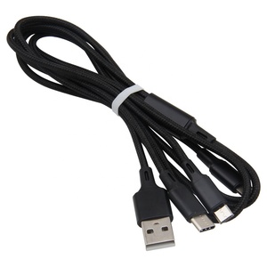 สายชาร์จไนล่อนถัก1.2ม. 3 In1 USB หลายช่องชาร์จเร็วสำหรับ iPhone 13 12 XS x Type C สายชาร์จไมโคร USB - Product Image 4