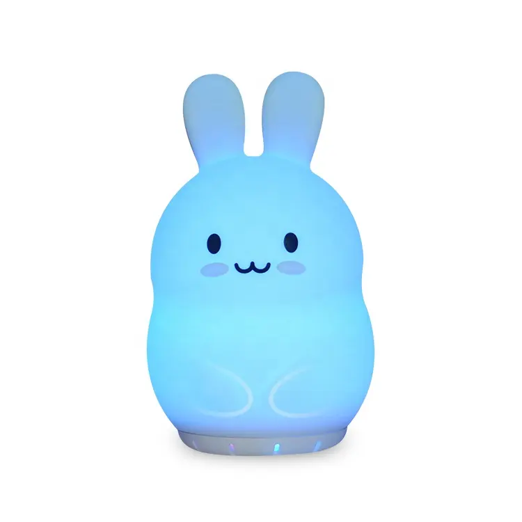 Портативный силиконовый ночник со светодиодной подсветкой, беспроводной динамик с изображением кролика, музыкальная лампа для детей