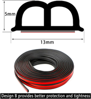 Bande d'Étanchéité en Caoutchouc pour Portière de Voiture, Protection Anti-Collision, Isolation Phonique Type B, 5M